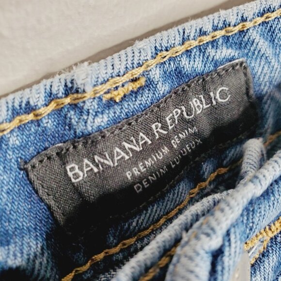 Banana Republic Midrise Loose Stovepipe Wide Leg Button Fly Baggy Jeans 31 - Picture 4 of 14